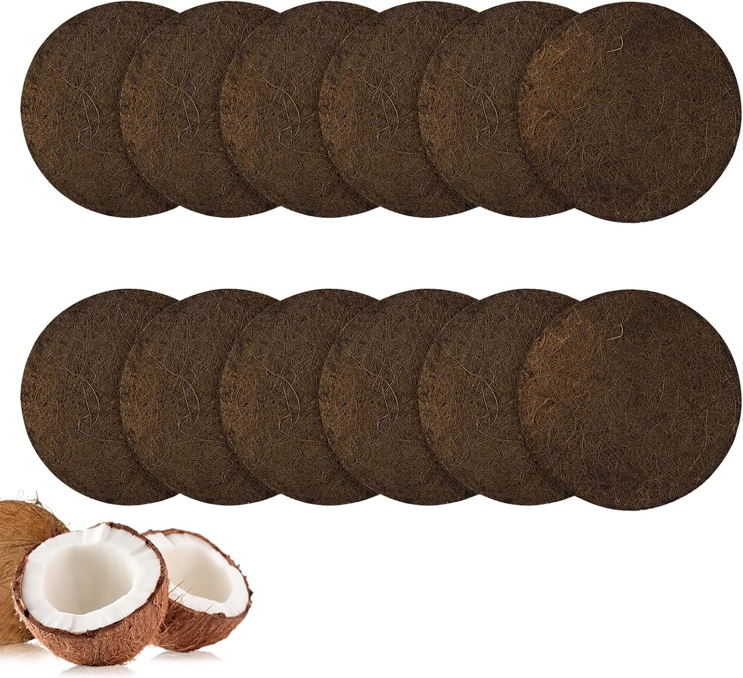 12 Pack Biodegradable Natural Filters for Kitchen Compost Bin, 7.25 Inch Comp...