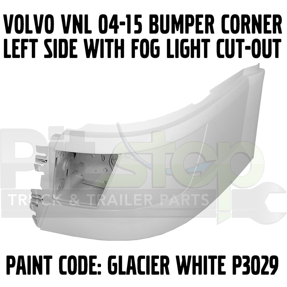 VOLVO VNL 04-15 BUMPER CORNER WITH FOG LIGHT PAINTED WHITE 82721510 LEFT