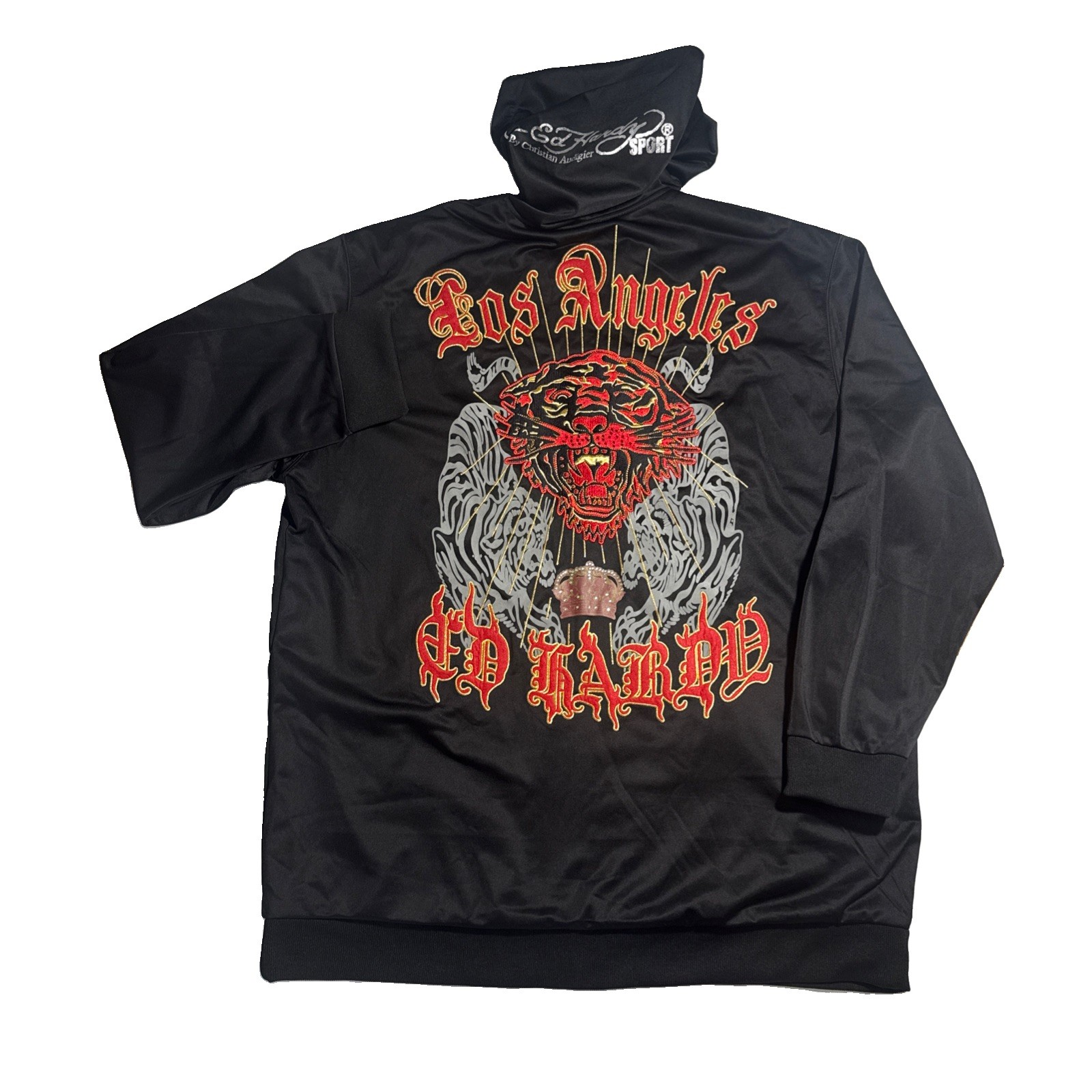 Vintage Y2K Ed Hardy Christian Audigier tiger Zip Up Jacket 2XL Grunge Punk Rare