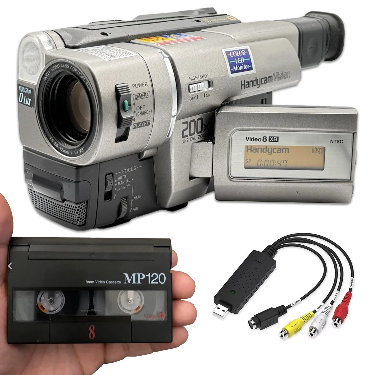 Sony 8mm Hi8 Tape Player Tapeless Camcorder CCD w/ ImmersionRC Powerplay microSD