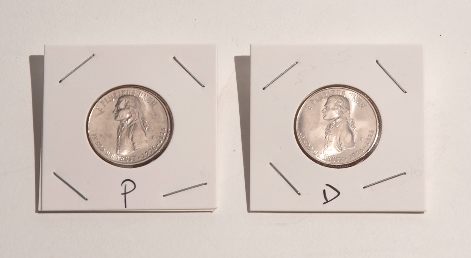 2026 P&D Declaration of Independence Quarter 2-Coin Set-Uncirculated BU in Flips