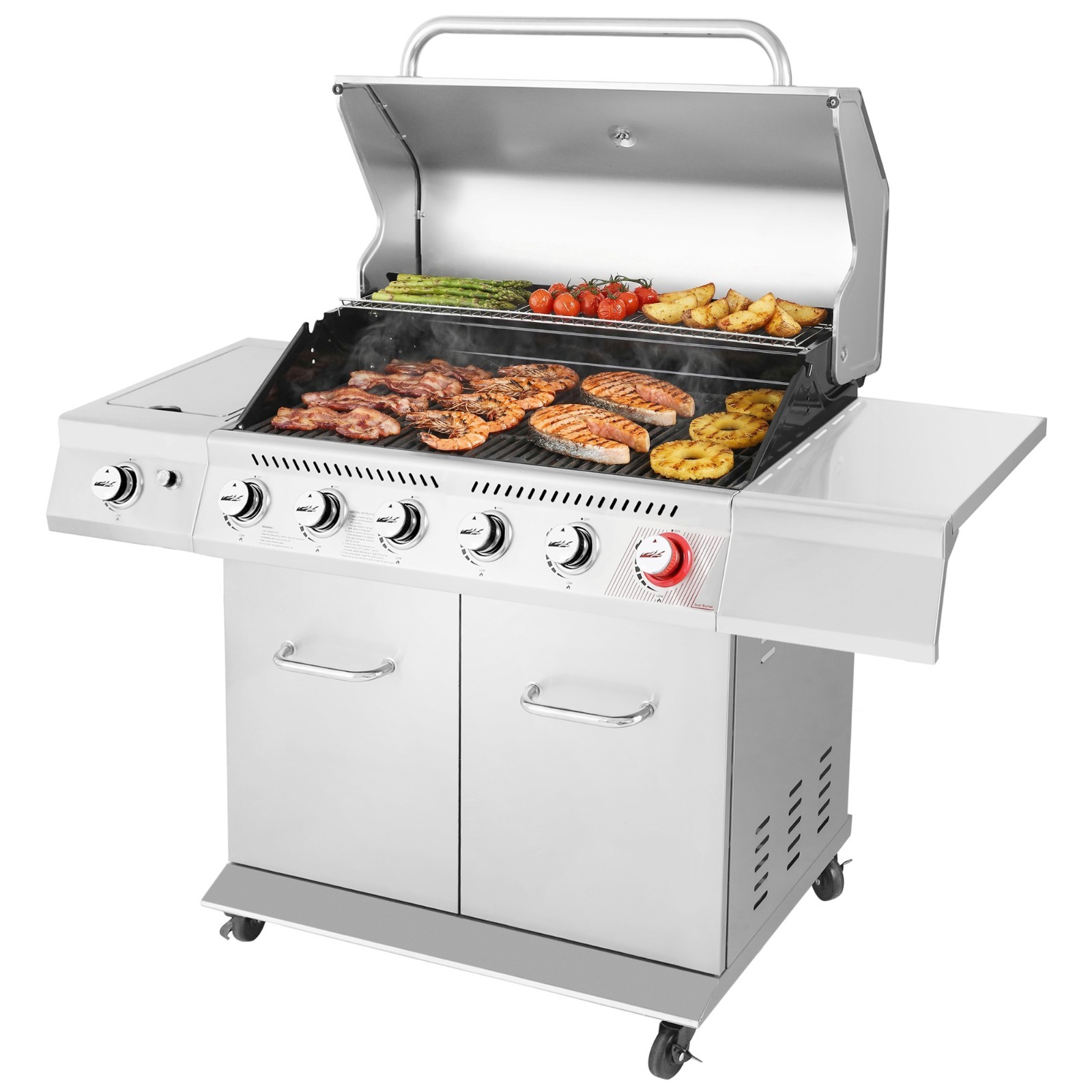 Royal Gourmet Stainless Steel Gas Grill Premier 6-Burner BBQ Grill Silver Royal Gourmet Stainless Steel Gas Grill Premier 6-Burner BBQ Grill Silver