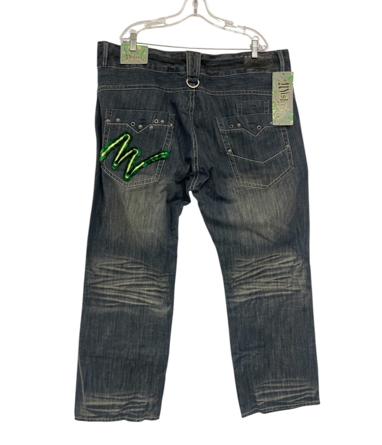 Miskeen Baggy Jeans Mens 44 Tint Wash Cotton Denim Art Culture Y2K Vintage NWT