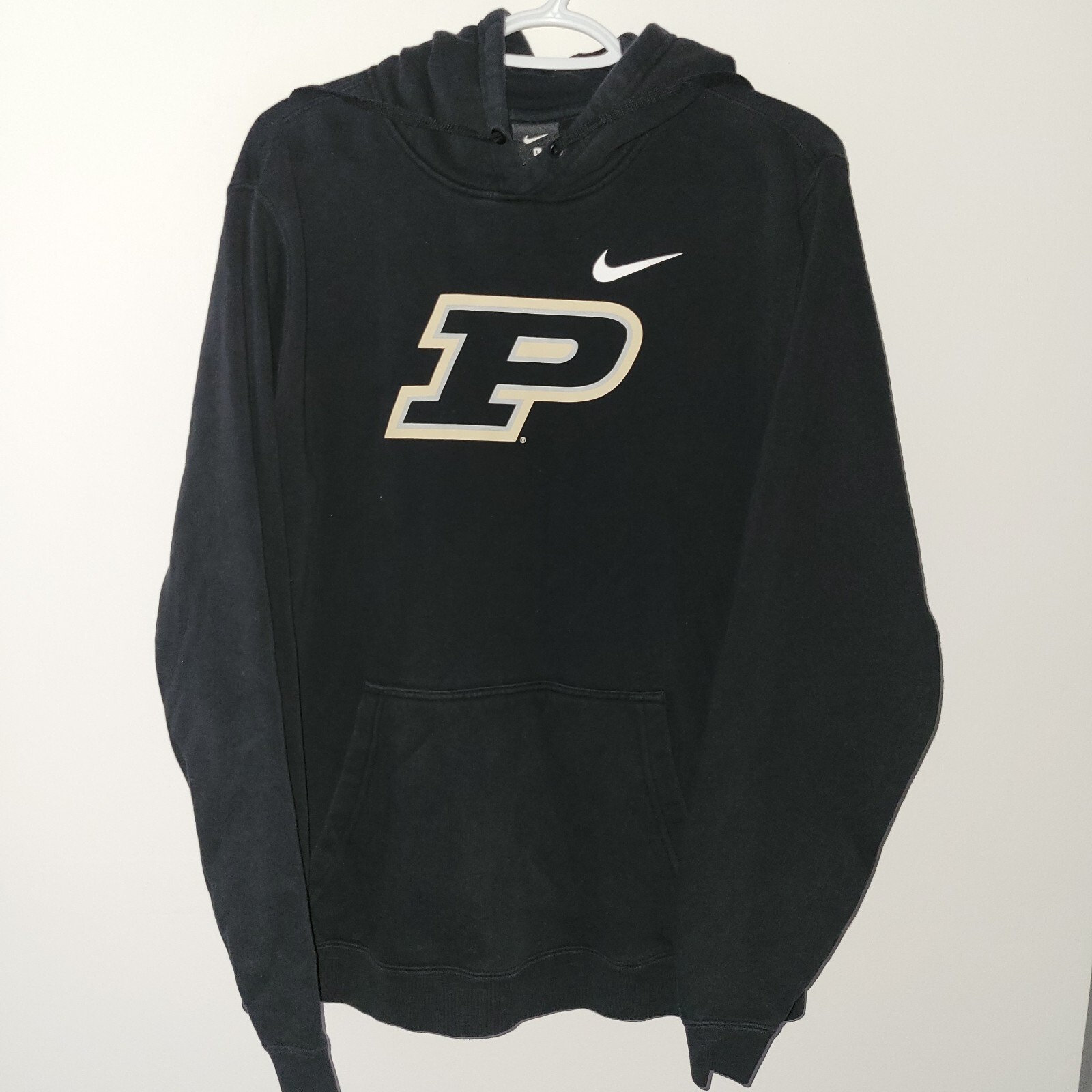 Nike Purdue Boilermakers Hoodie Men\'s Size Large Black Hooded Pockets Big Logo