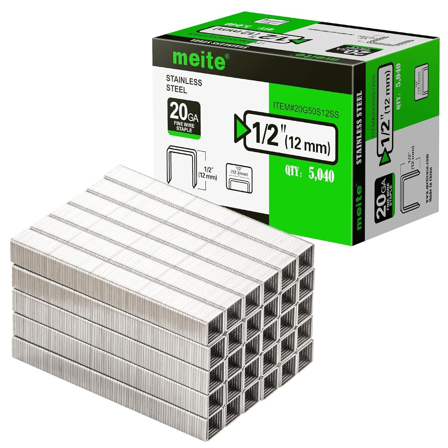 meite 20 Gauge 304 Stainless Steel Upholstery Staples 1/2-Inch Crown 50-type meite 20 Gauge 304 Stainless Steel Upholstery Staples 1/2-Inch Crown 50-type