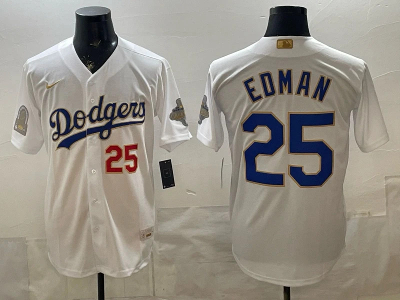 Men\'s MLB LA Dodgers #25 Tommy Edman 2026 Collection Stadium Jersey - White