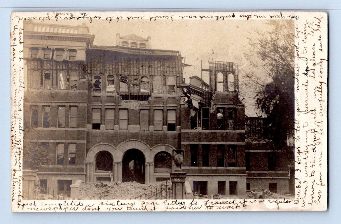 RPPC 1906. SAN JOSE, CALIF. EARTHQUAKE DAMAGE, HOTEL. POSTCARD RPPC 1906. SAN JOSE, CALIF. EARTHQUAKE DAMAGE, HOTEL. POSTCARD