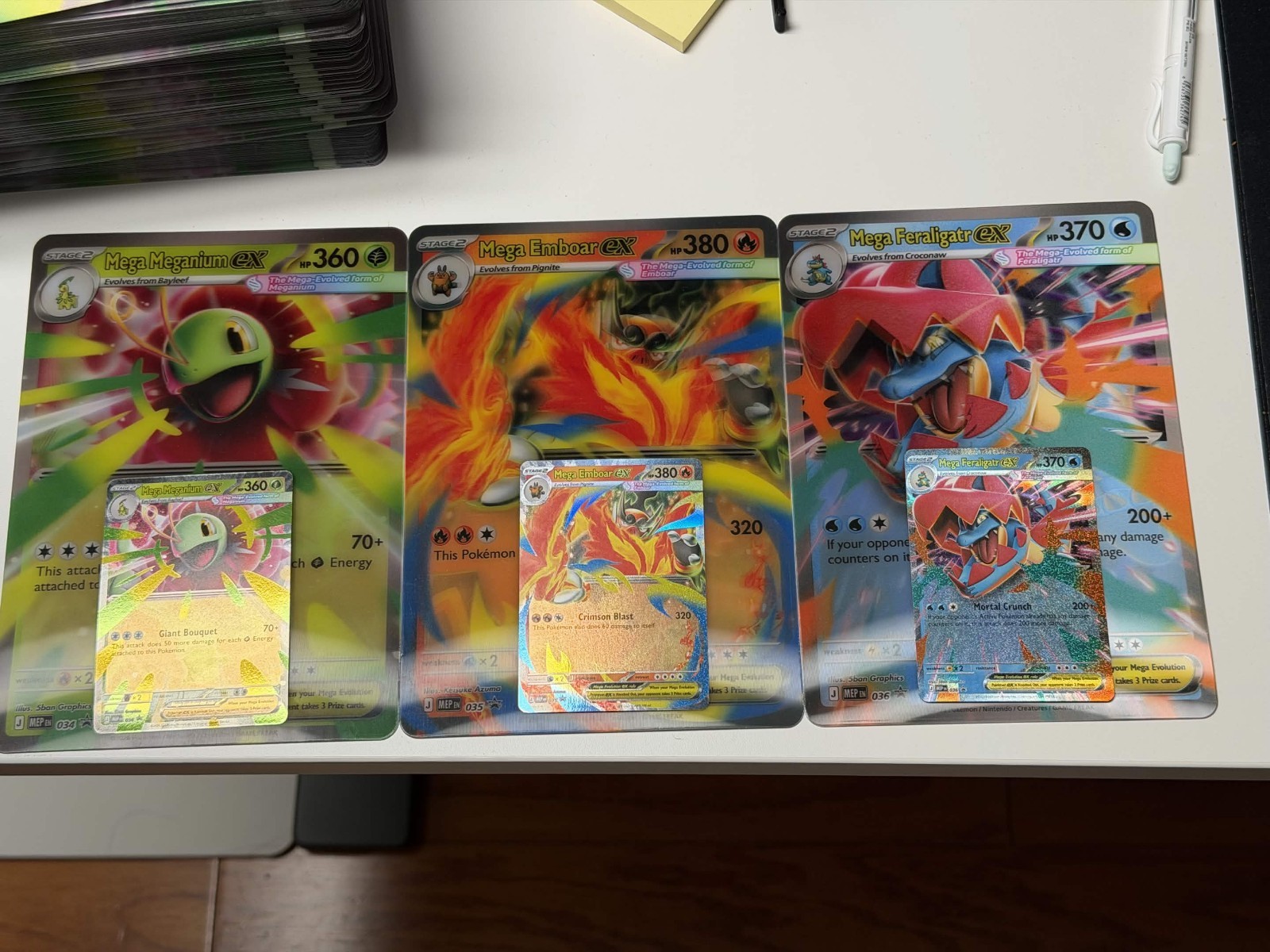 Pokemon TCG Promo Lot Mega Meganium ex Emboar ex Feraligatr ex 034 035 036 Pokemon TCG Promo Lot Mega Meganium ex Emboar ex Feraligatr ex 034 035 036