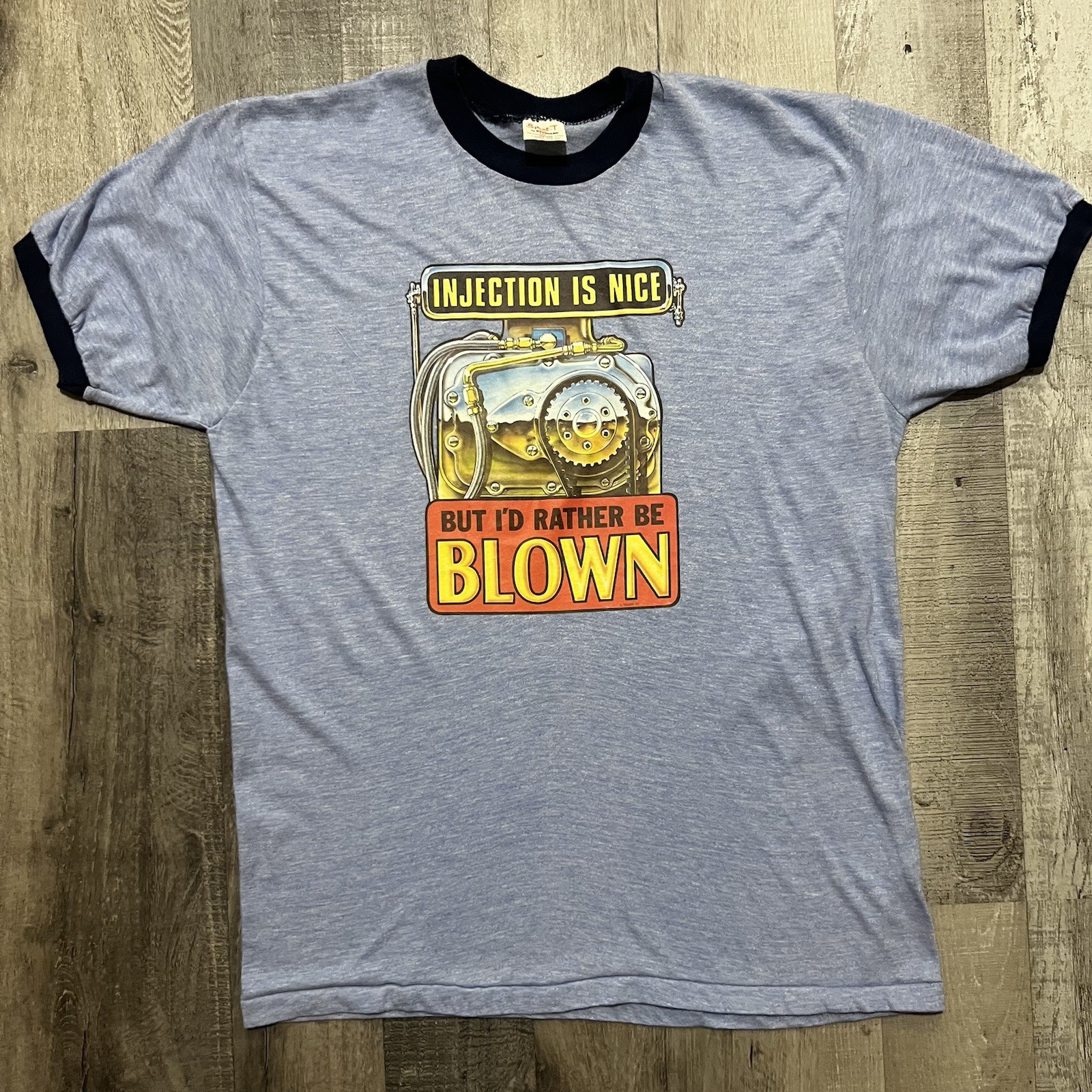 VTG 1980s Racing Ringer Tee Injection Is Nice But I\'d Rather Be Blown Sz L VTG 1980s Racing Ringer Tee Injection Is Nice But I\'d Rather Be Blown Sz L