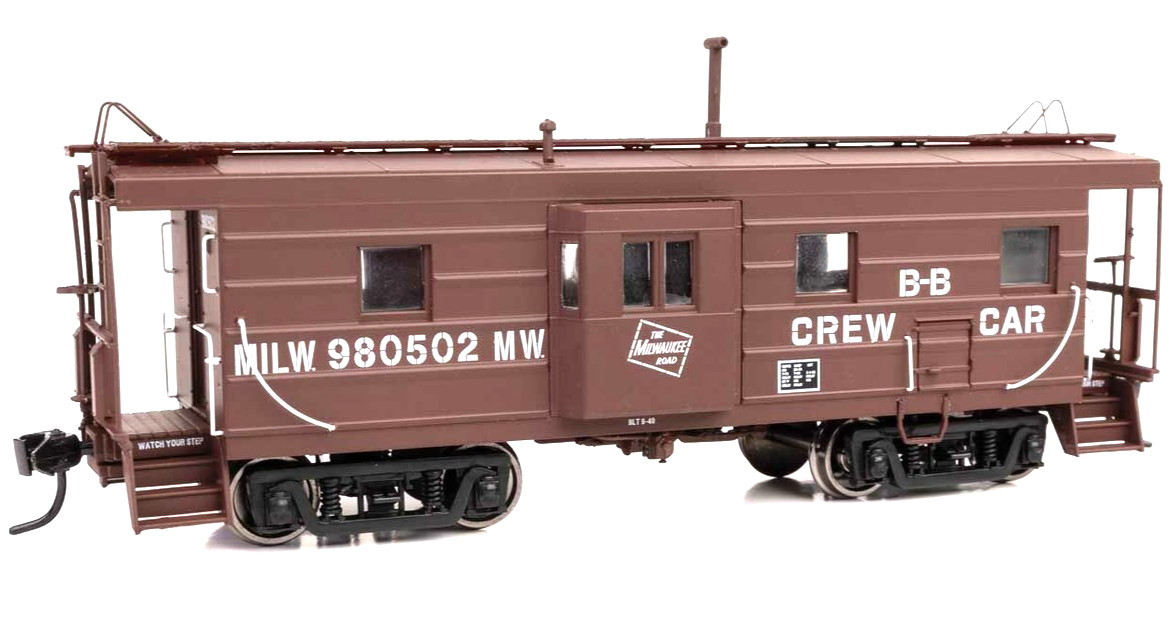 Walthers Proto HO Scale ~ Milwaukee Road Rib Sided Caboose #980502 ~ Crew Car