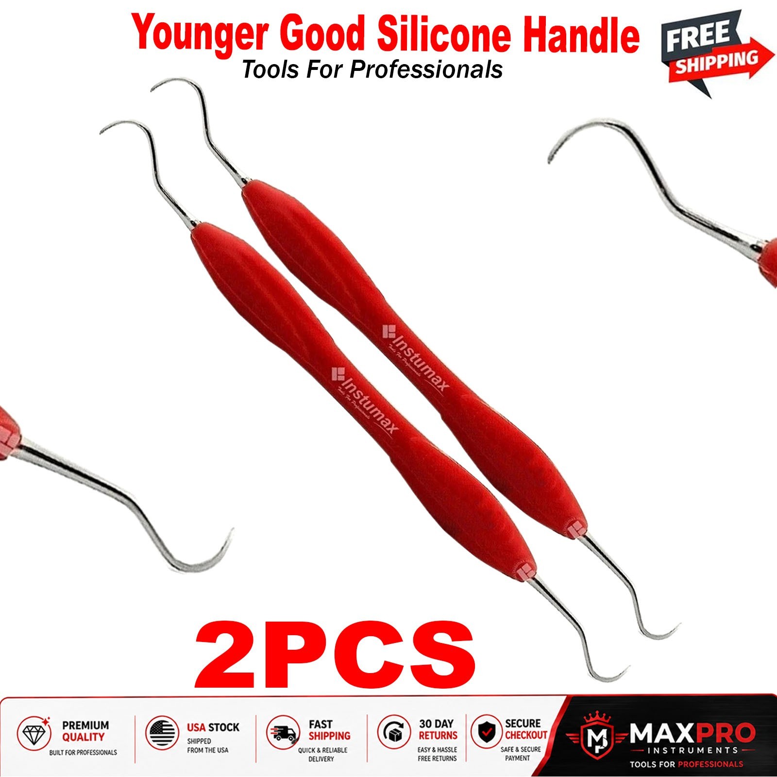 Dental Micro Sickle Scaler Periodontal Interproximal Scaling Silicone Handle
