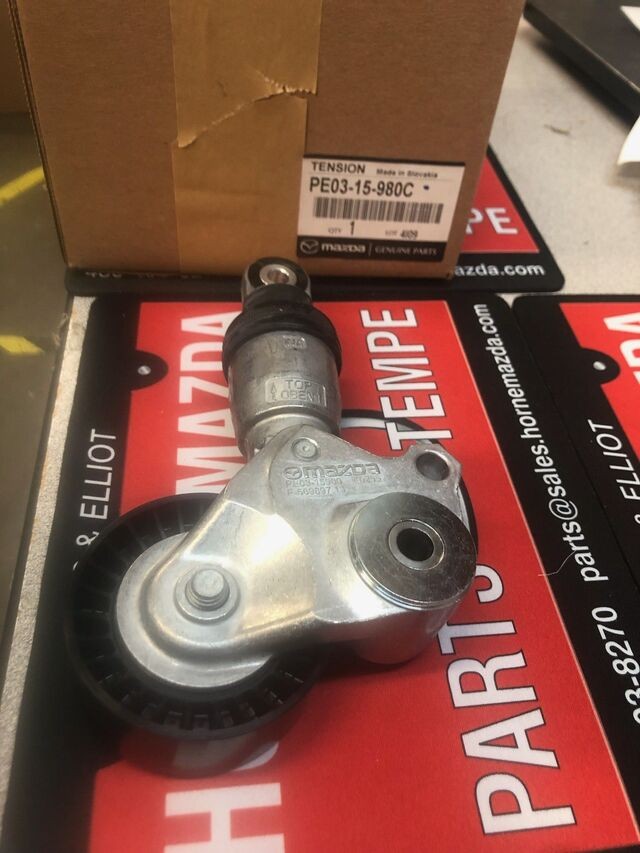 Genuine Mazda Accessory Drive Belt Tensioner Assembly PE03-15-980C