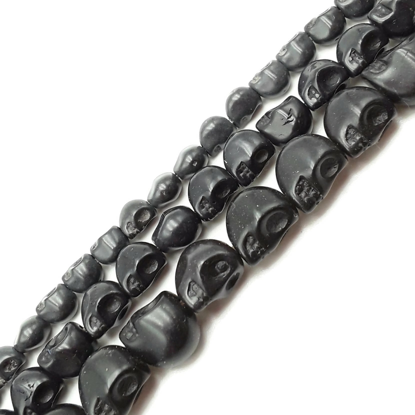 Black Howlite Turquoise Skull Beads 6x8mm 8x10mm 10x12mm 15.5\