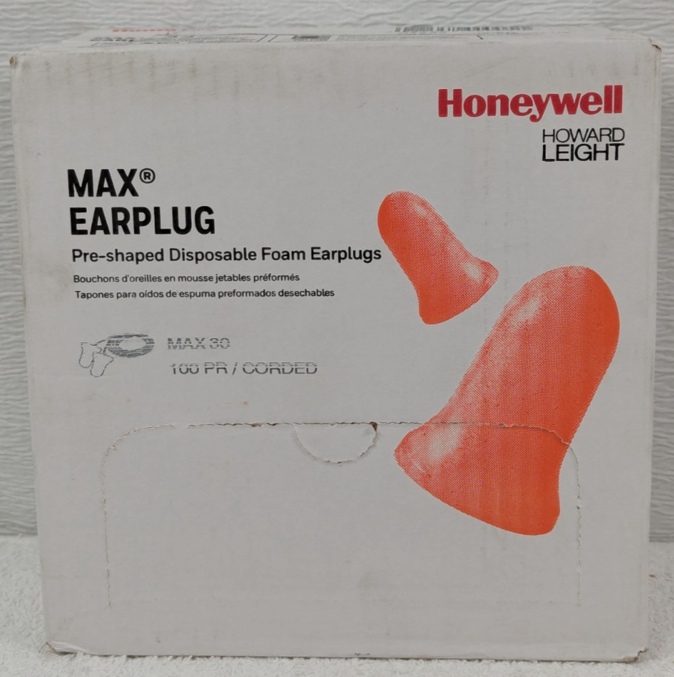 Honeywell - Maximum Disposable Earplugs - 100 pairs - Orange - Box/Case Honeywell - Maximum Disposable Earplugs - 100 pairs - Orange - Box/Case