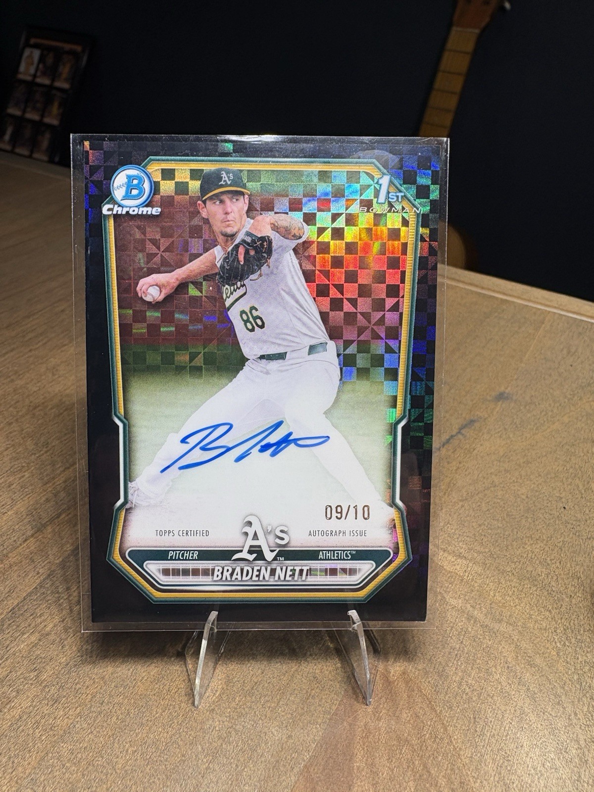 2026 Bowman Chrome Braden Nett 1st Bowman Auto /10 RARE Athletics