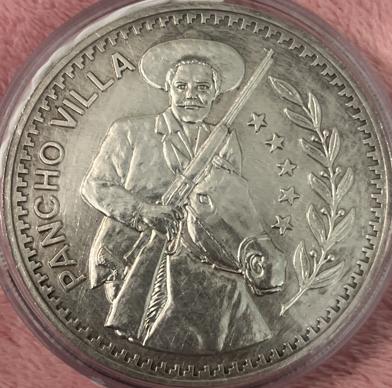 Vintage PANCHO Fransico VILLA 5oz SILVER 5oz CINCO ONZAS MEXICO Revolution HERO 