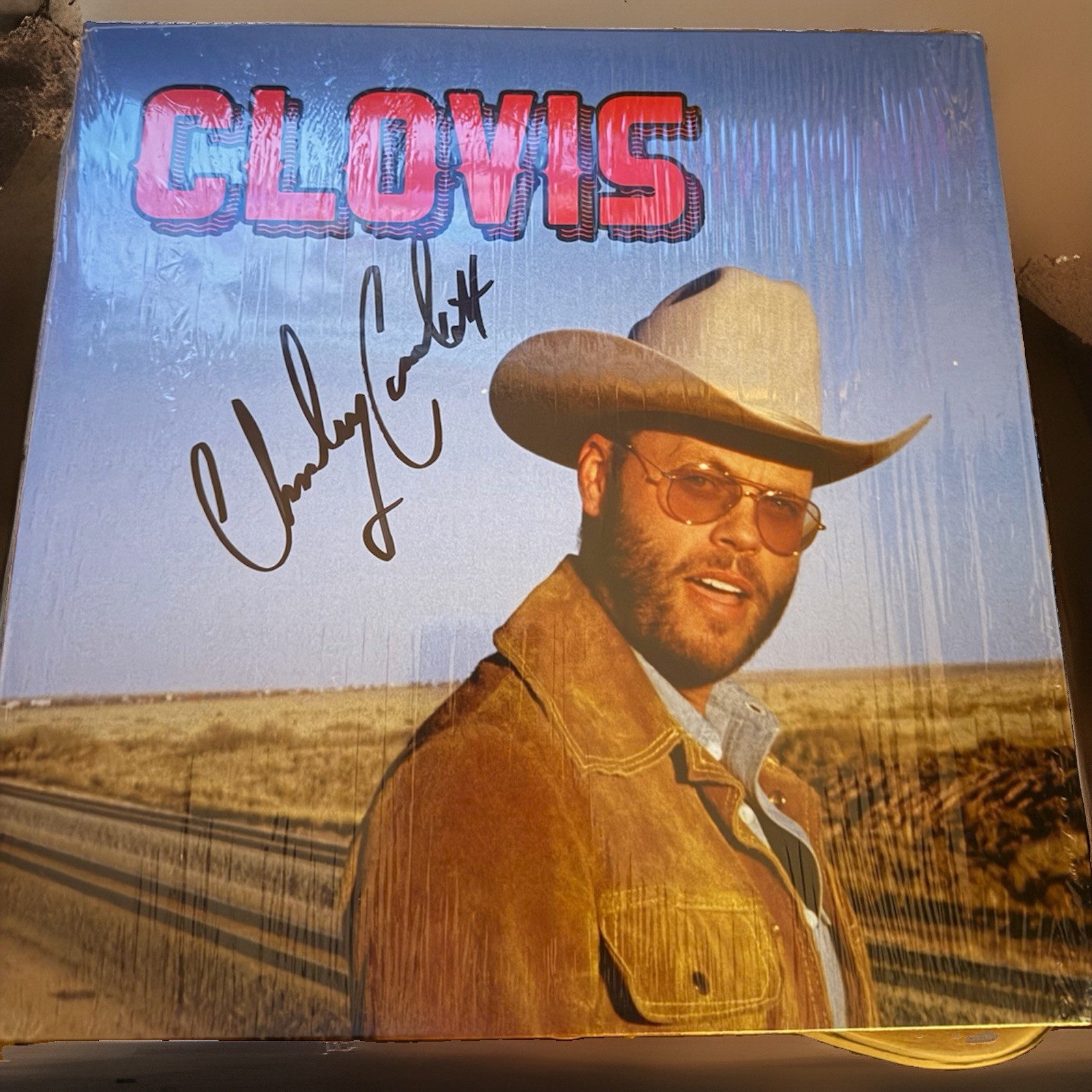 Charley Crockett Clovis Vinyl LP Signed Cover Outpost Country Record