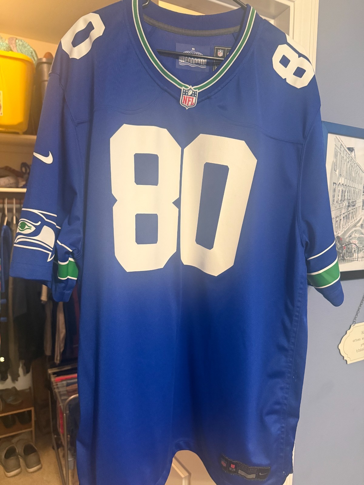 Seattle Seahawks Steve Largent Authentic Nike Jersey Men\'s 3X