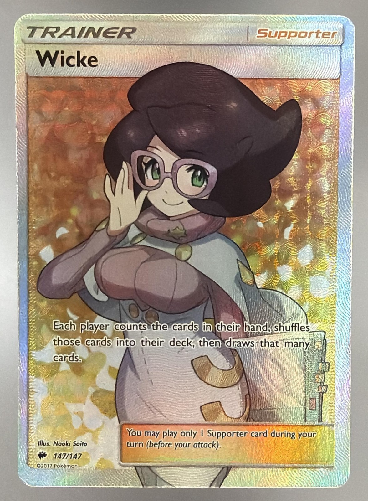2017 Pokemon Sun & Moon Burning Shadows Wicke #147/147 MP 2017 Pokemon Sun & Moon Burning Shadows Wicke #147/147 MP