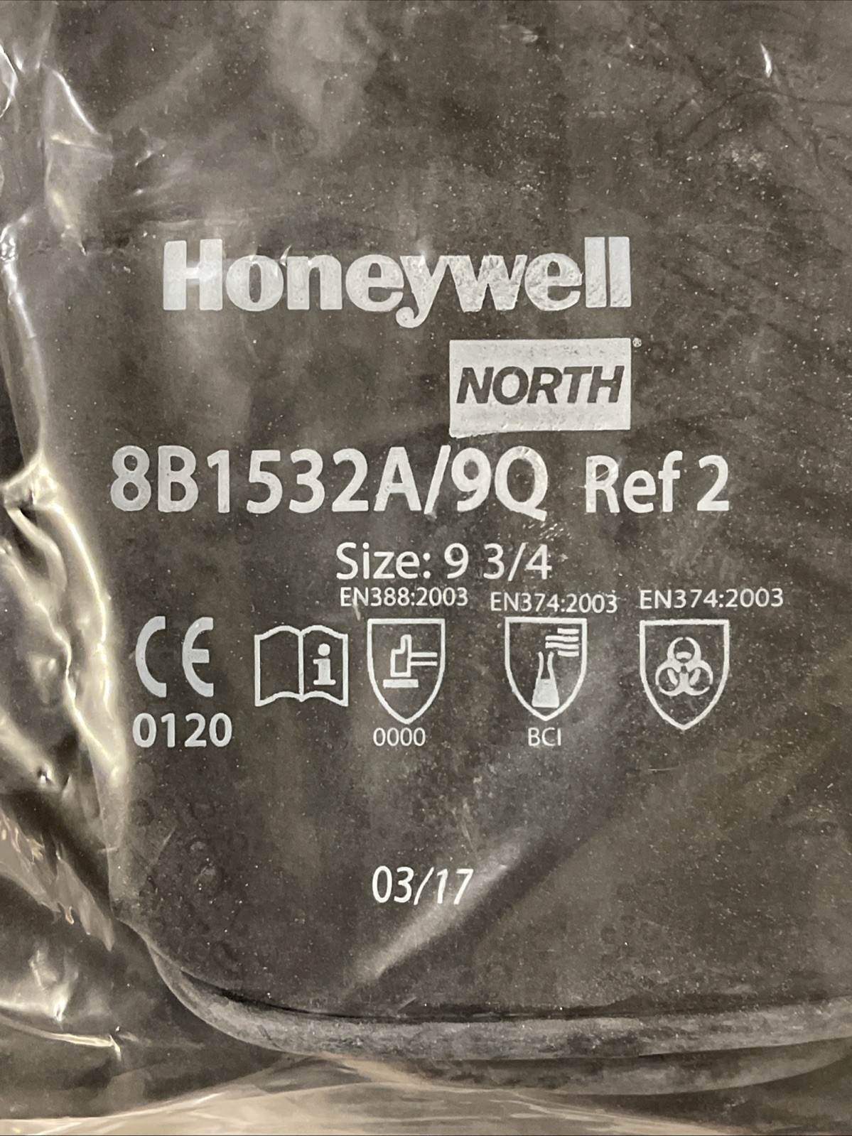 Honeywell North 8B1532A/9Q Glove Box Gloves: 8” Port Size, 15 mil Thick, 9 3/4