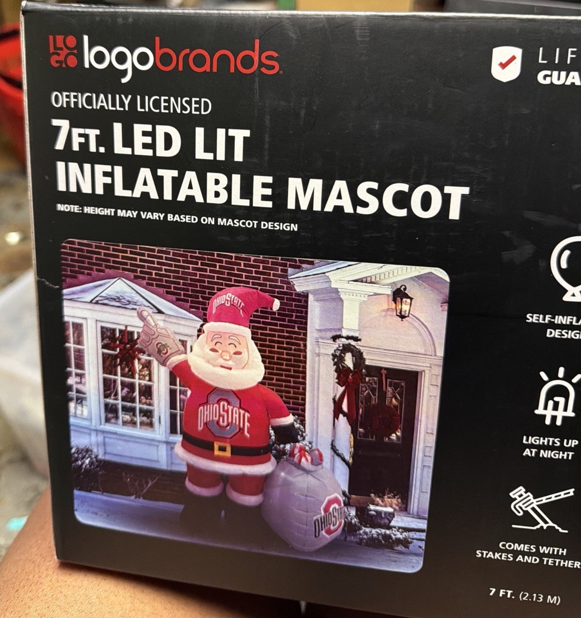 THE Ohio State Buckeyes 7Ft Tall Santa Mascot Inflatable Yard Inflatable THE Ohio State Buckeyes 7Ft Tall Santa Mascot Inflatable Yard Inflatable