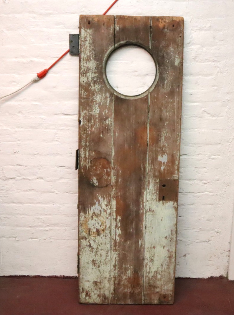 Antique Solid Wood reclaimed Ship Boat Porthole DOOR 1930s - 1940s VTG Nautical
