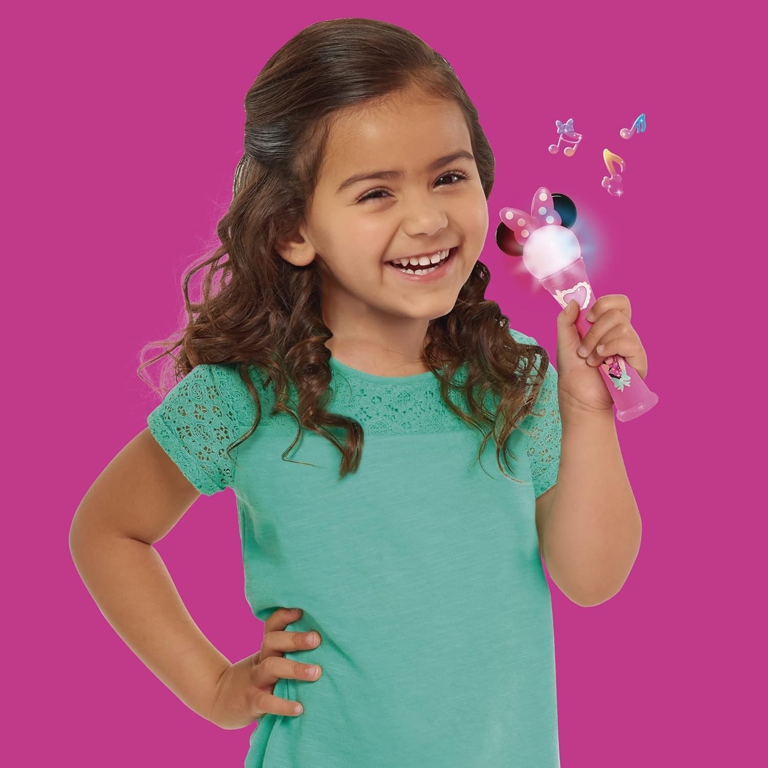 Pink Minnie Microphone with Ears and Drawing, Has a Minnie Song and Happy Helpe Pink Minnie Microphone with Ears and Drawing, Has a Minnie Song and Happy Helpe
