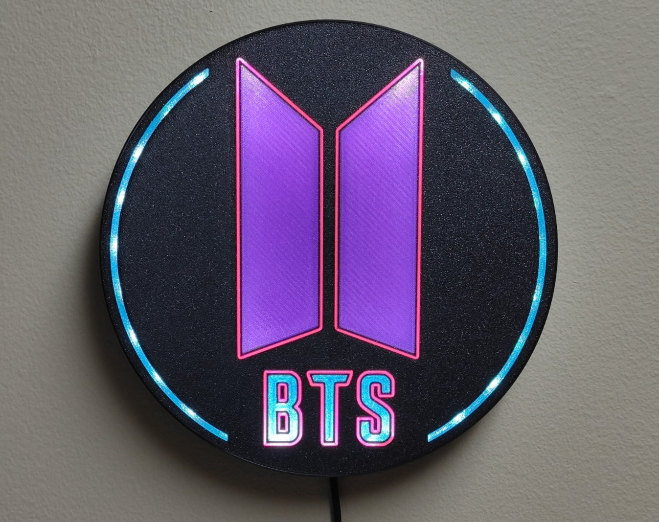 BTS K-pop group logo illuminated sign - Bangtan Sonyeondan (방탄소년단) Sign