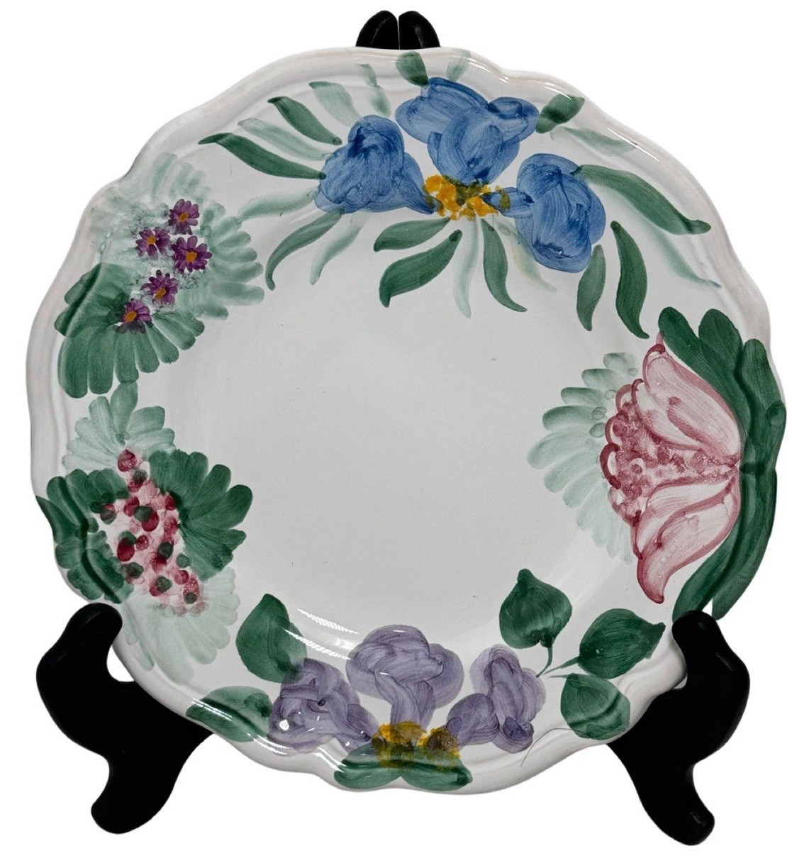 Fortebaccio Diponto A Mano Salad Plates 8” Floral Handpainted Lot Set Of 6 Italy