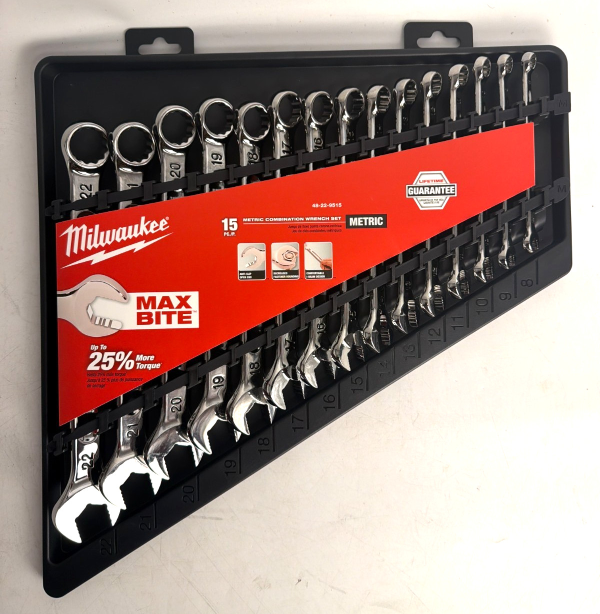 [NEW] (48-22-9515) Milwaukee 15pc Combination Wrench Set - Metric
