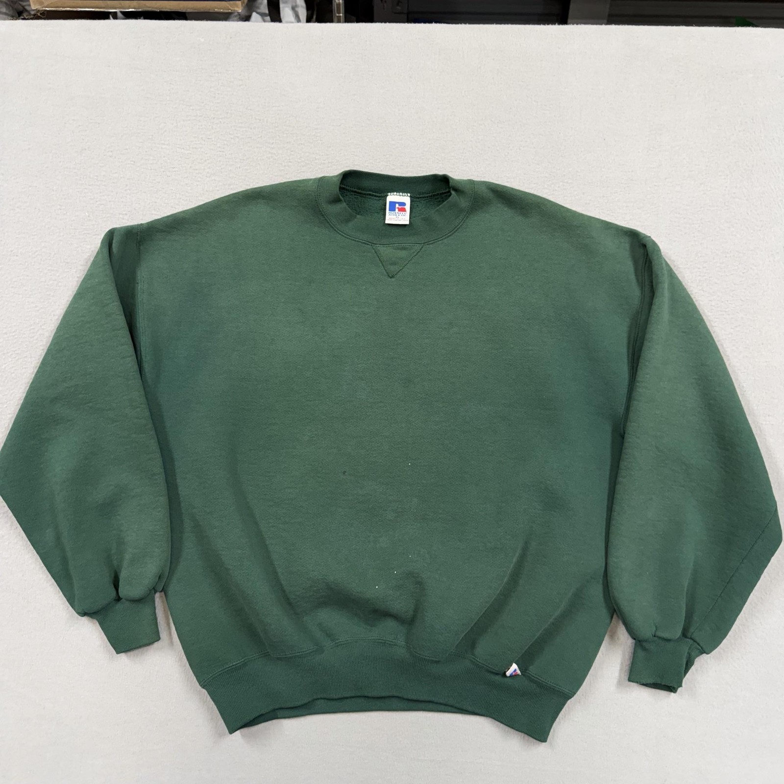 Vintage Russell Athletic Sweatshirt Mens XL Green Fleece Crewneck Made USA