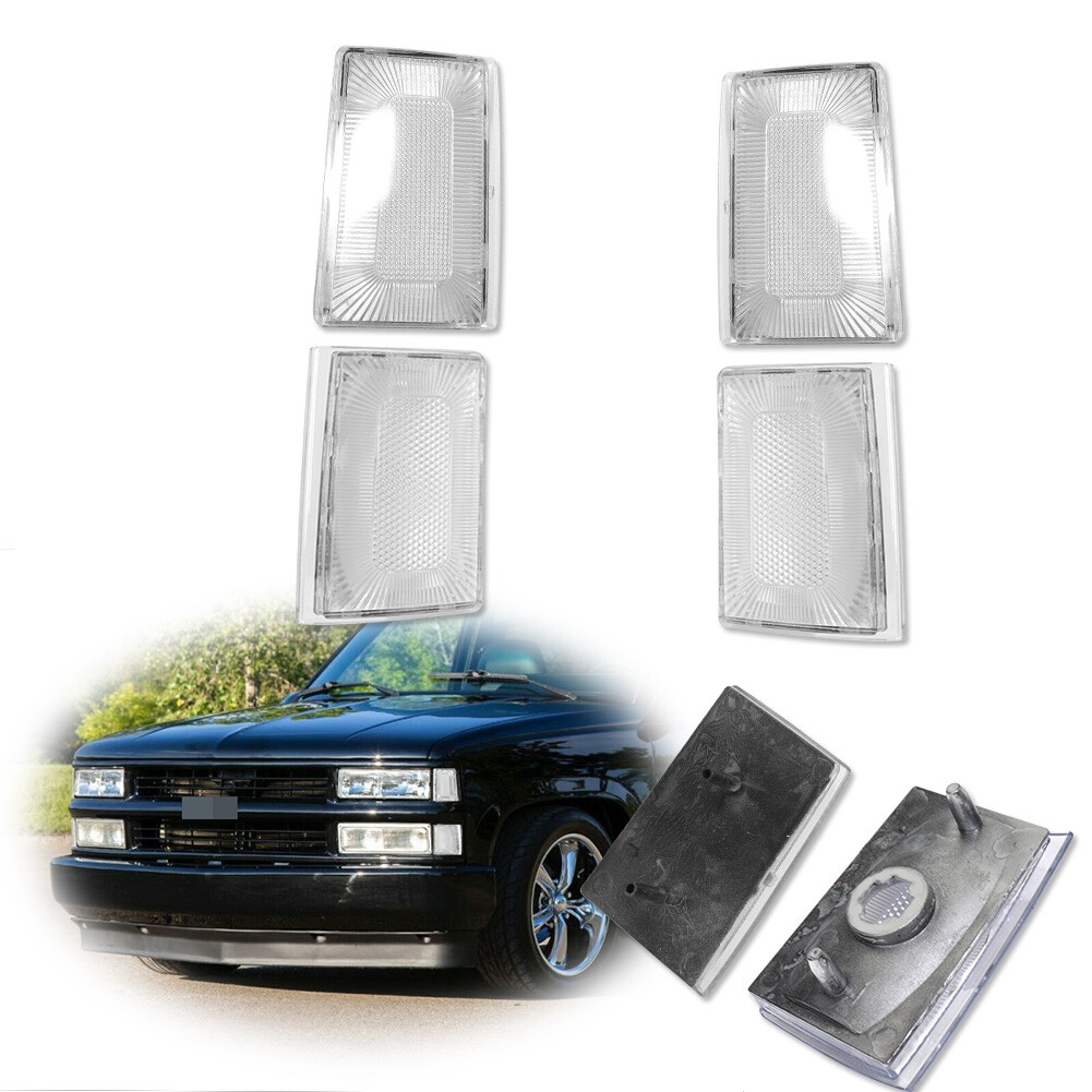 For 1988-1993 Chevy Truck Pickup C/K 1500 Clear Front Side Marker Light Set of 4