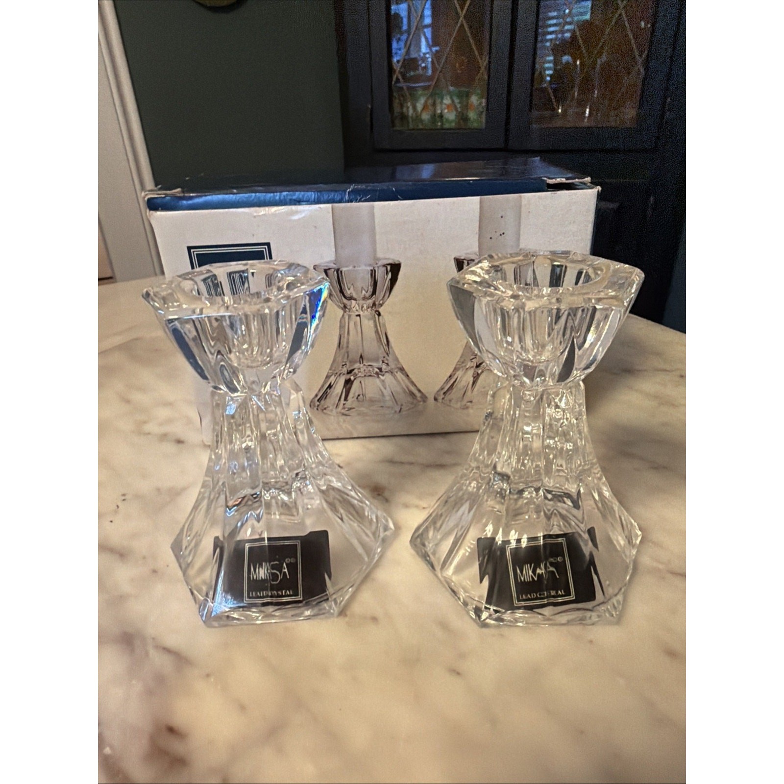 Vintage Mikasa Retro Flair Candelholder Pair NIB Vintage Mikasa Retro Flair Candelholder Pair NIB