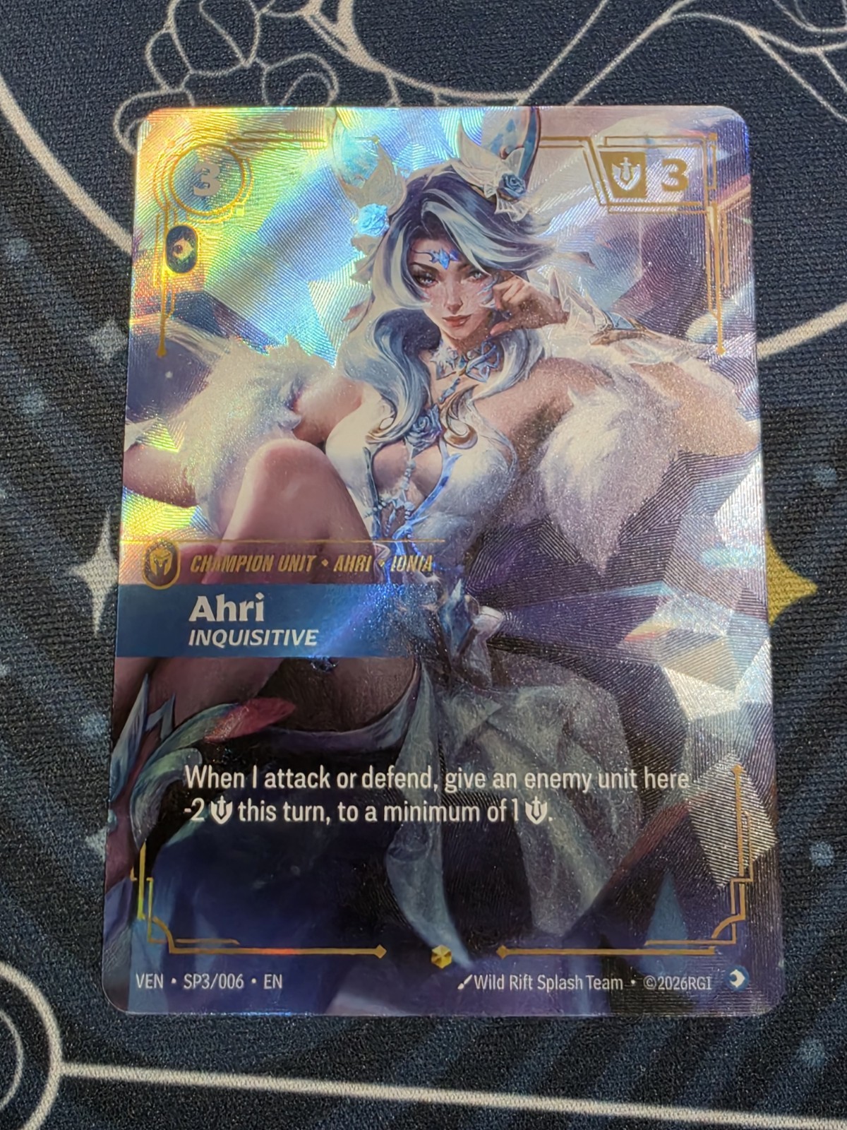 Ahri Inquisitive - Crystal Rose Alt Art English - Riftbound Vendetta SP3/006 NM