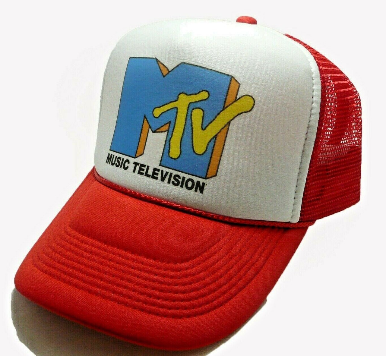Vintage MTV Music Television Foam Front Trucker Hat Snapback Mesh Cap Retro 80s