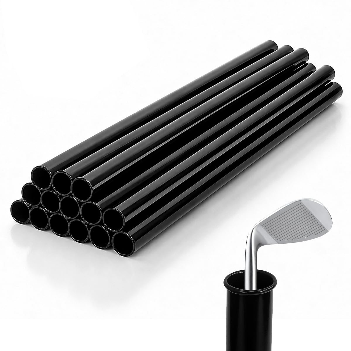 HOW TRUE Golf Black Plastic Club Tube 1.5 Inch 14 14 pcs 1.5\'\', black HOW TRUE Golf Black Plastic Club Tube 1.5 Inch 14 14 pcs 1.5\'\', black