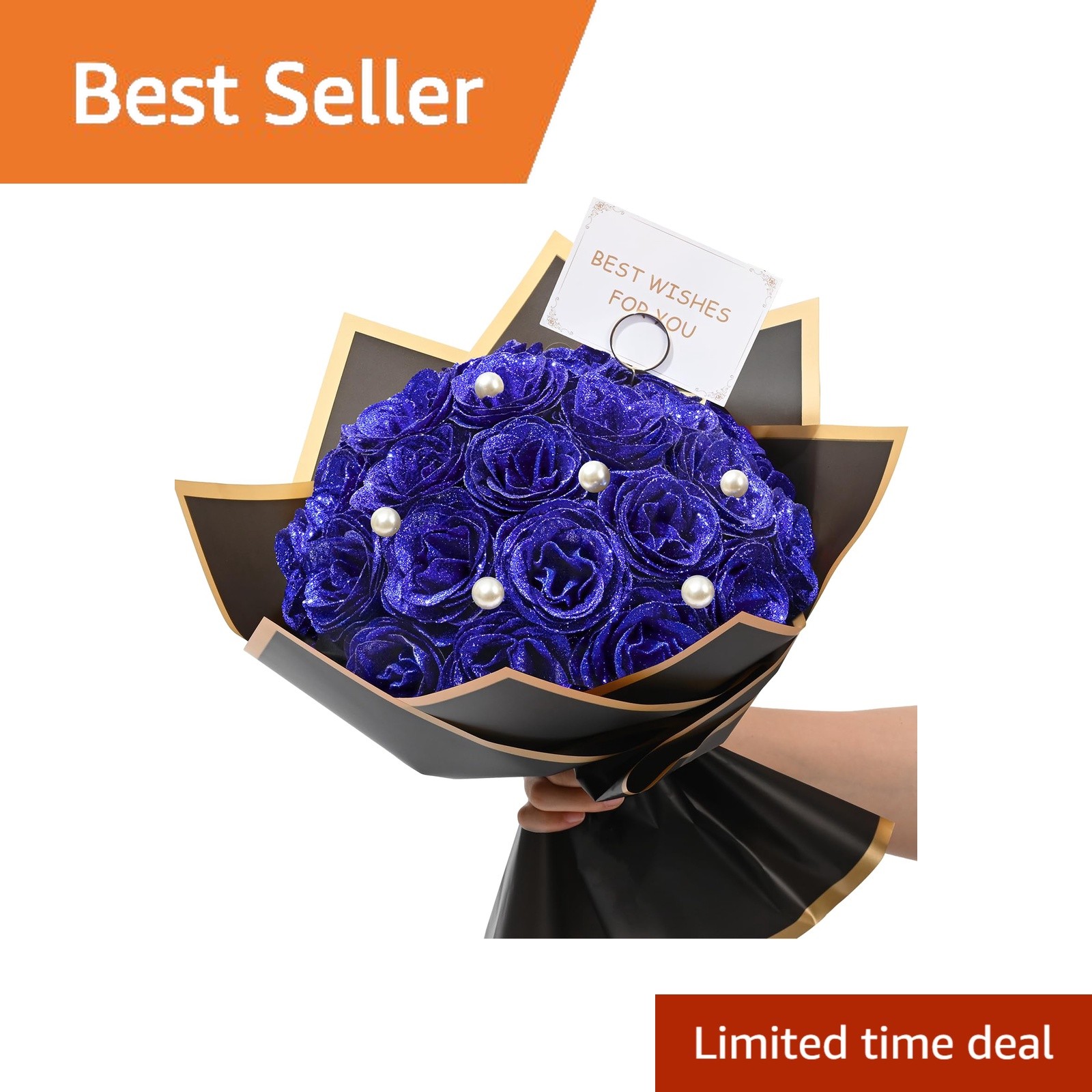 Waipfaru Blue Glitter Roses 24pcs Waipfaru Blue Glitter Roses 24pcs