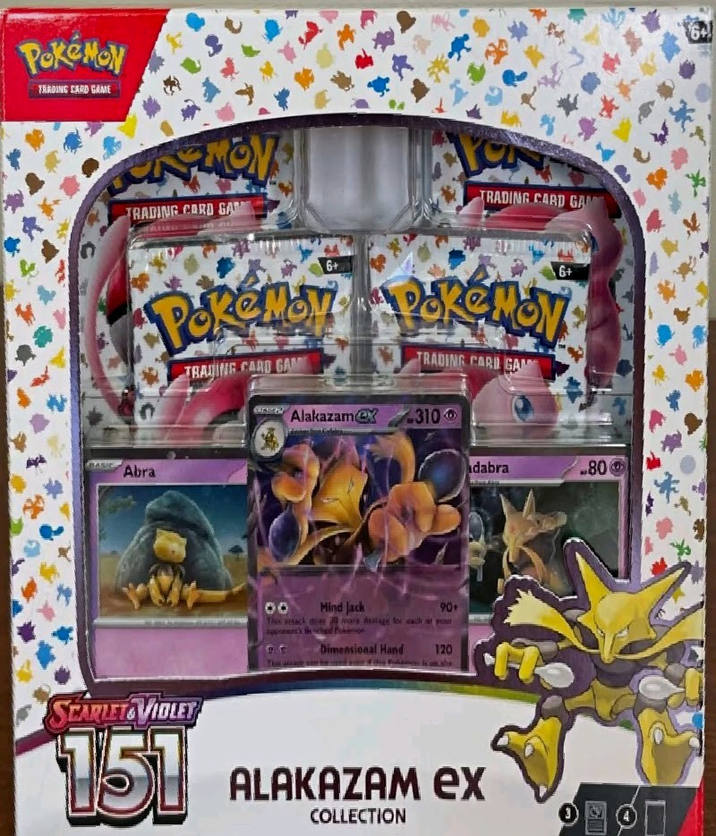 Pokémon TCG Scarlet & Violet 151 Alakazam Ex Set w/ 3 promo cards and 4 Boosters