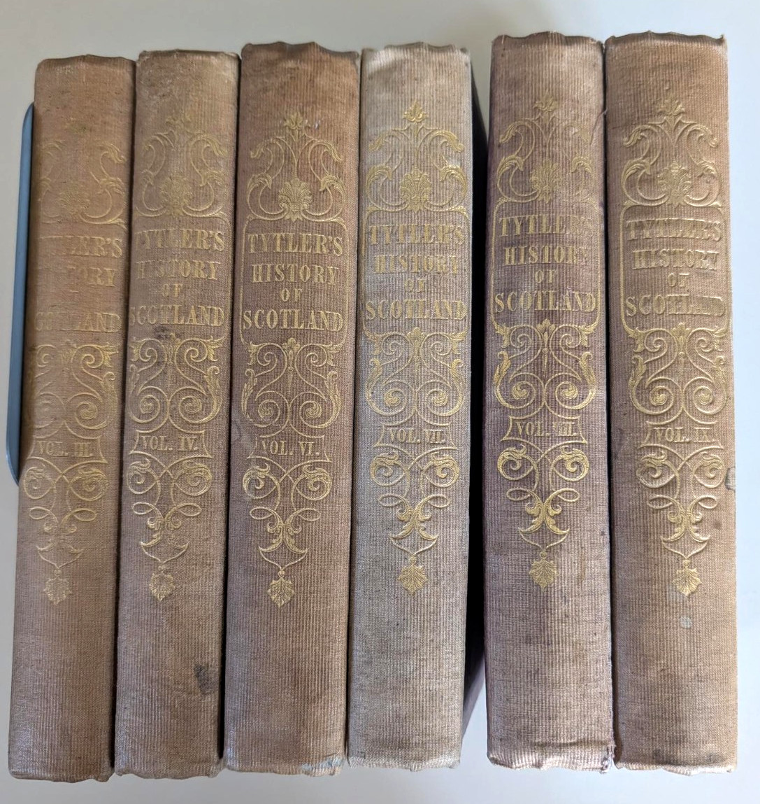 Patrick Fraser Tytler's History of Scotland 6 Volumes HC Early 1840's Tait, publ Patrick Fraser Tytler's History of Scotland 6 Volumes HC Early 1840's Tait, publ