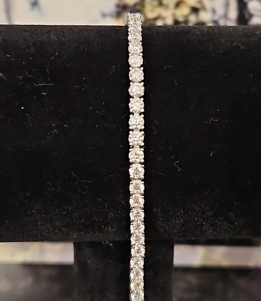 3.2mm Moissanite Tennis Bracelet 925 Sterling Silver 4.97 CTTW 