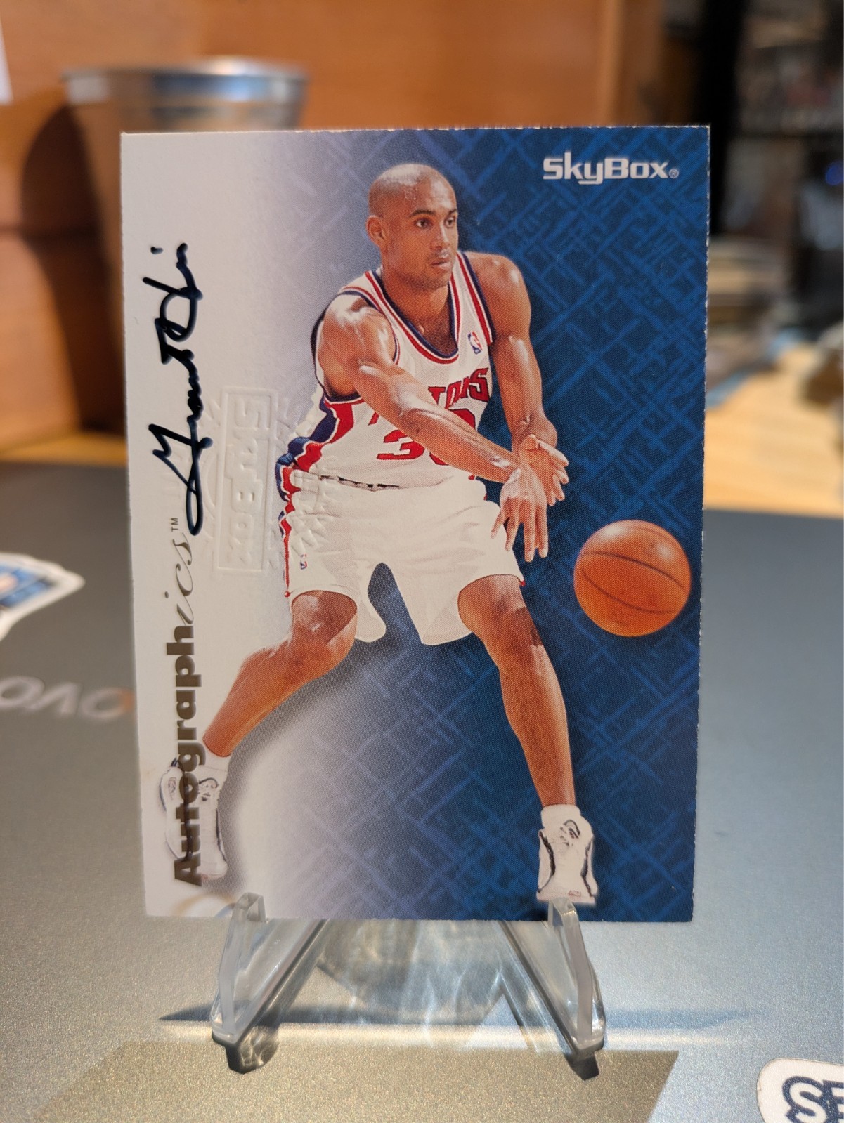 1996-97 Skybox Premium Autographics Auto Grant Hill Pistons Rare SP BGR