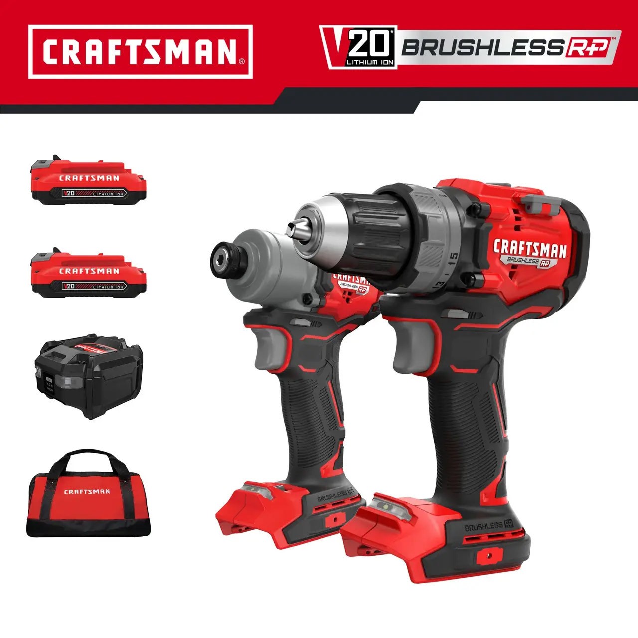 CRAFTSMAN V20 RP 20-volt Max 2-Tool Combo Kit with 2-Batteries and Charger / NEW