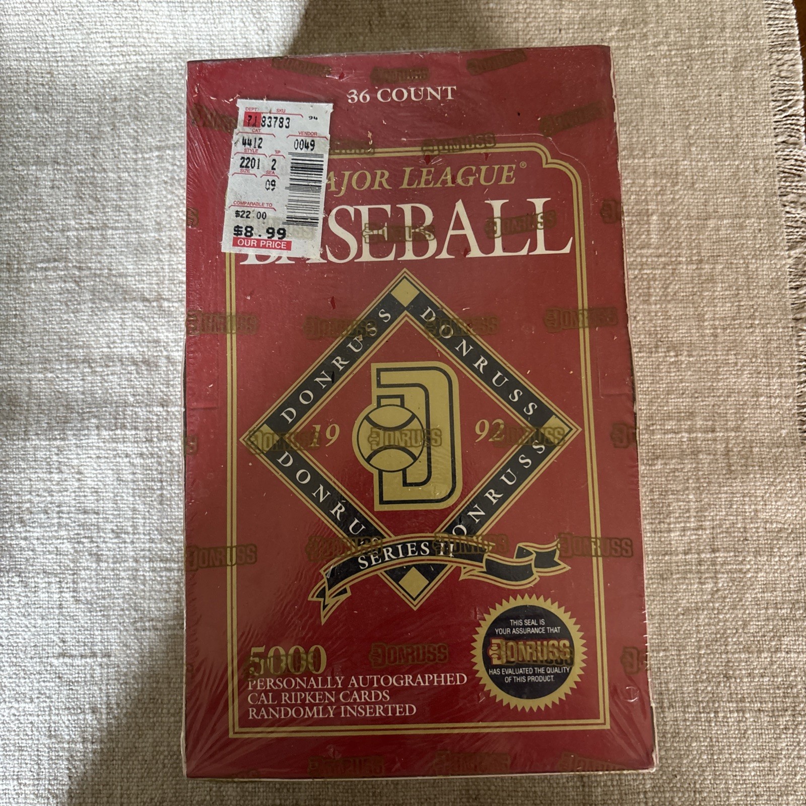 1992 Donruss Series 2 Baseball Wax Box 36 Packs Cal Ripken Insert 1992 Donruss Series 2 Baseball Wax Box 36 Packs Cal Ripken Insert