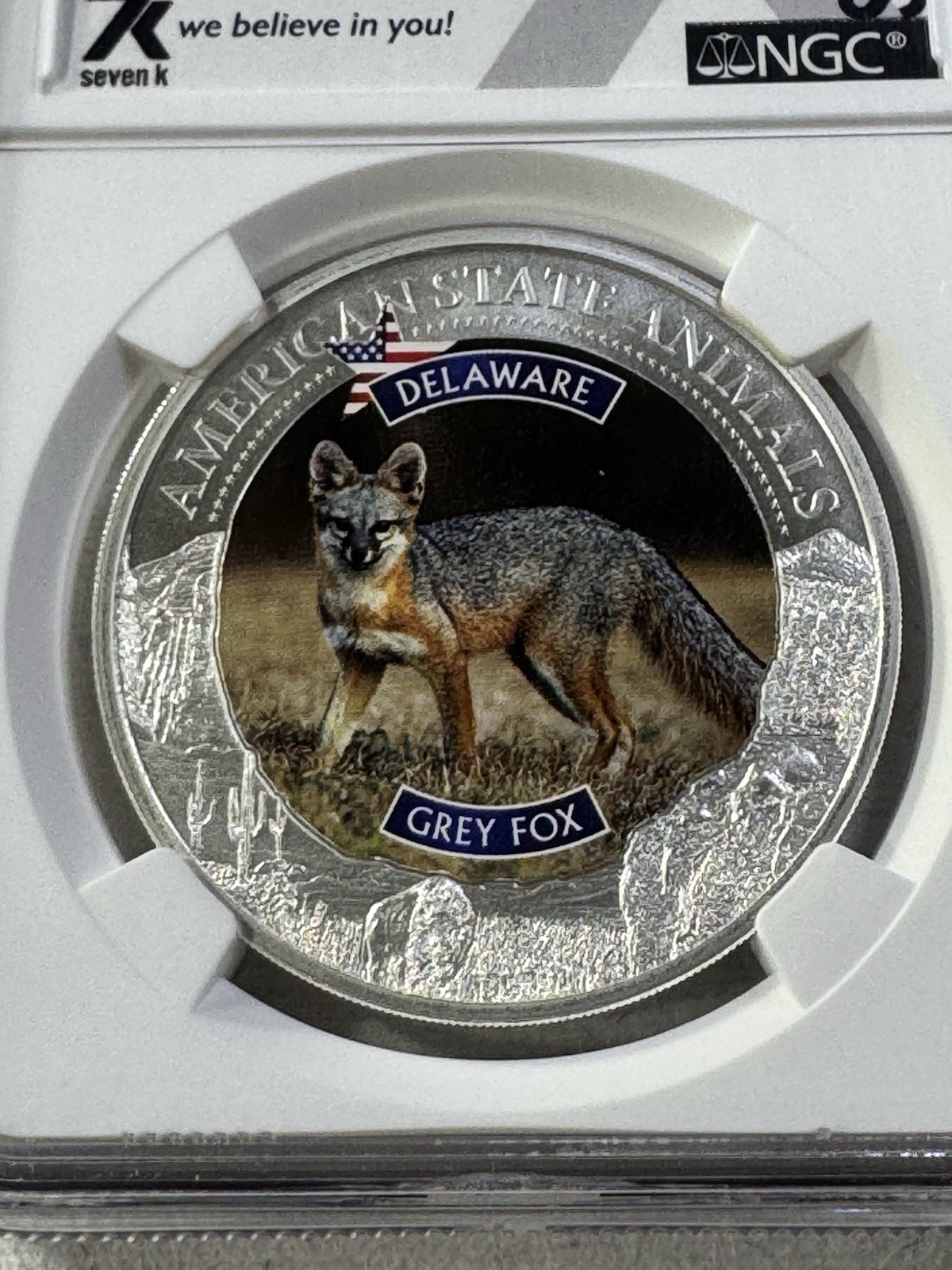 2022 Cook Islands $5 Delaware Grey Fox Silver Coin Graded MS 70 by NGC 2022 Cook Islands $5 Delaware Grey Fox Silver Coin Graded MS 70 by NGC