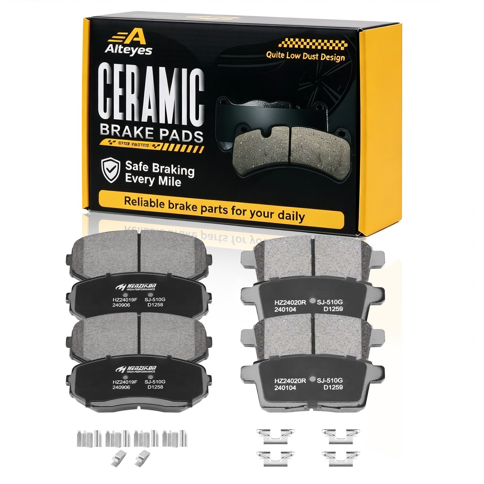 Front + Rear Ceramic Disc Brake Pads For 2007-2010 Ford Edge Lincoln MKX AWD