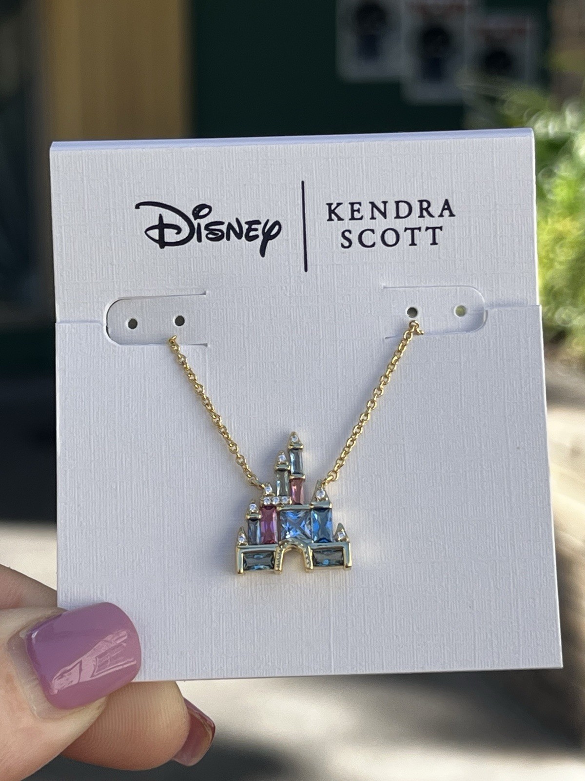 Disney Parks 2026 Pink AND Blue Cinderella Castle Necklace Kendra Scott NEW Disney Parks 2026 Pink AND Blue Cinderella Castle Necklace Kendra Scott NEW
