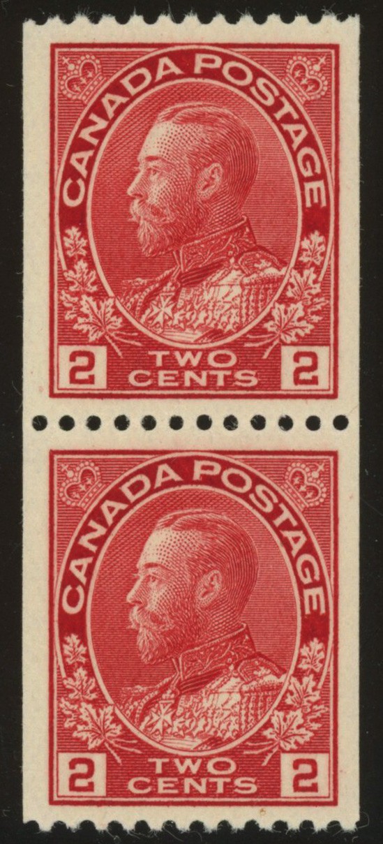 Canada Scott# 132, XF Coil Pair, Mint, Never Hinged SCV $200  (57199)
