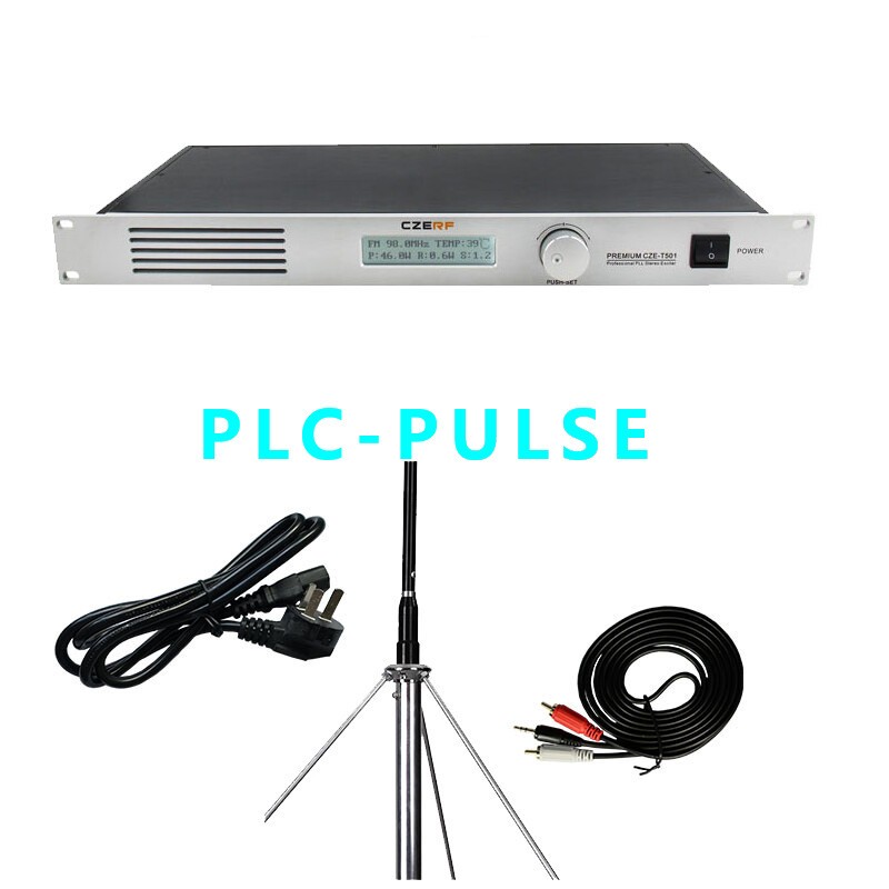 50W 15KM FM transmitter stereo PLL broadcast radio station +Range Max Antenna.