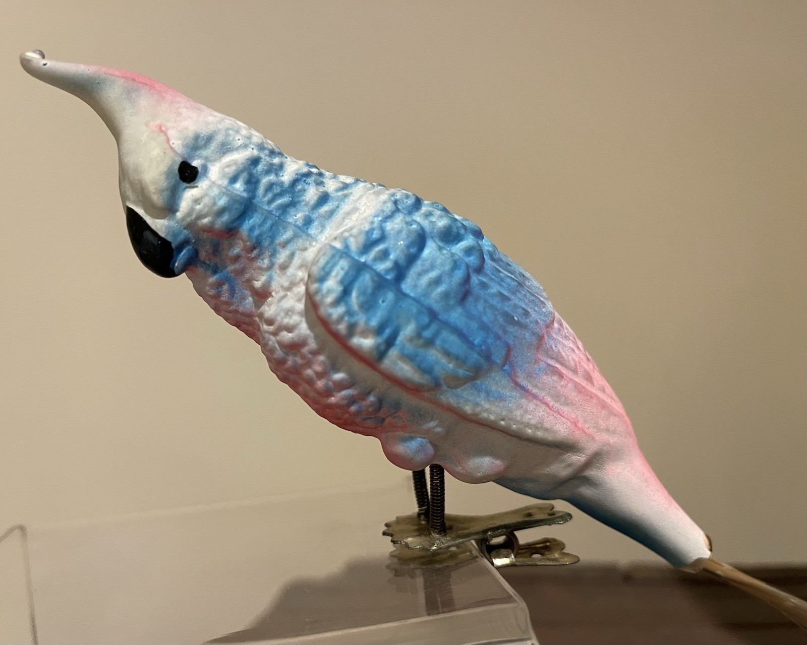 Gorgeous Large Antique Parrot Cockatiel Bird Glass Ornament Christmas Germany Gorgeous Large Antique Parrot Cockatiel Bird Glass Ornament Christmas Germany