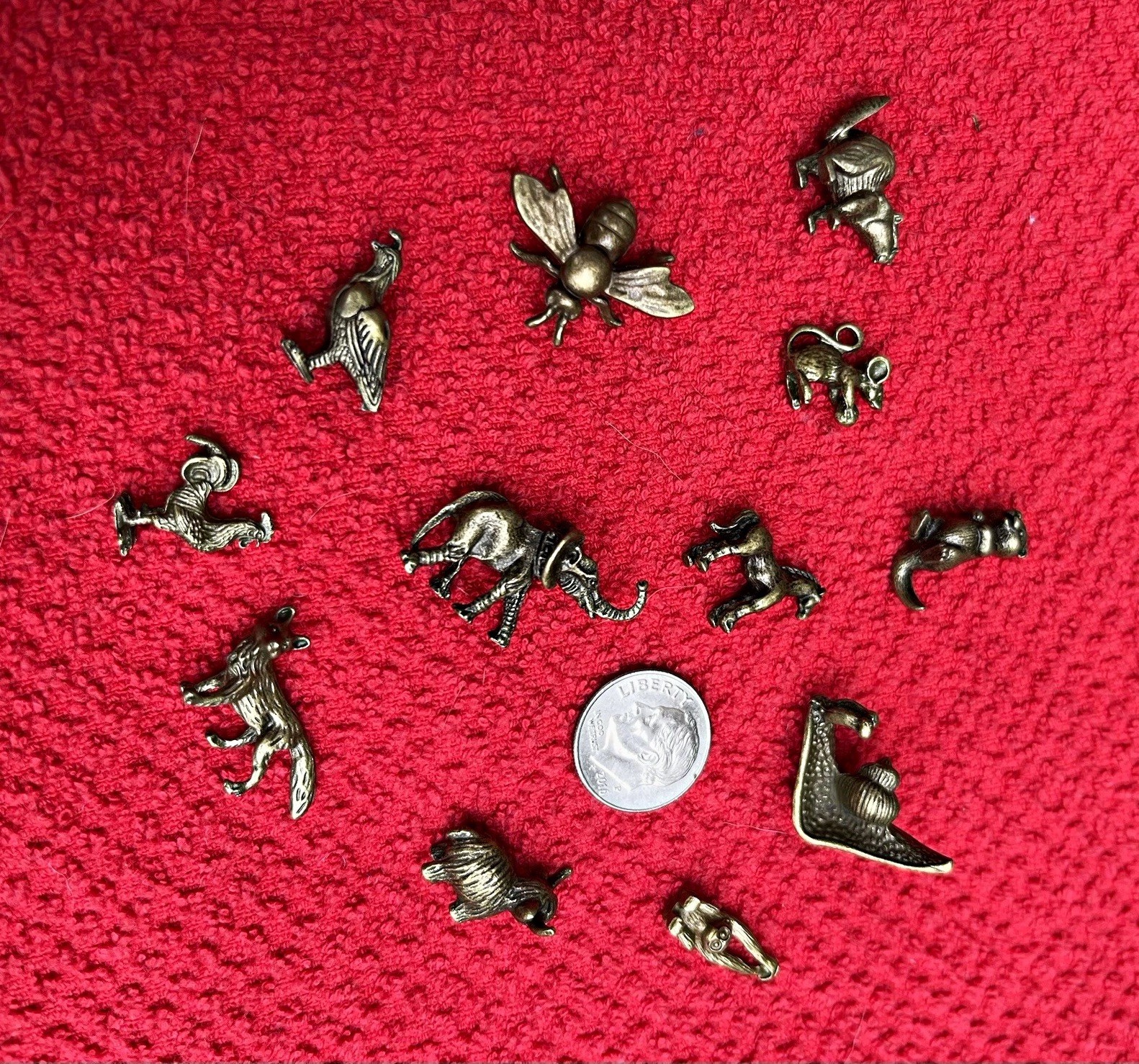 miniatures Lot of 12 Mini Metal Animal trinkets. miniatures Lot of 12 Mini Metal Animal trinkets.